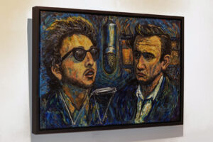 “Bob Dylan and Johnny Cash painting — ‘Two Wanted Men’ by Robert MacDonald (30×20).”