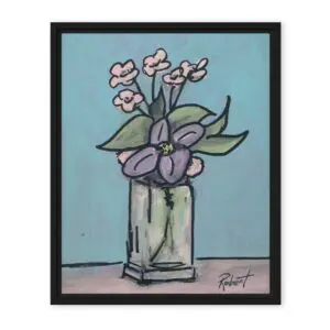 "Pastel Flowers in Glass Vase" (Framed/Unframed Canvas) by Robert MacDonald (8x10)