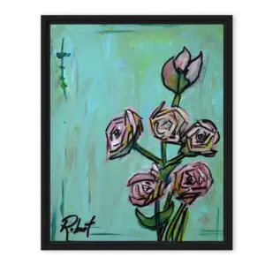 "Pink Roses" (Framed/Unframed Canvas) by Robert MacDonald (8x10)