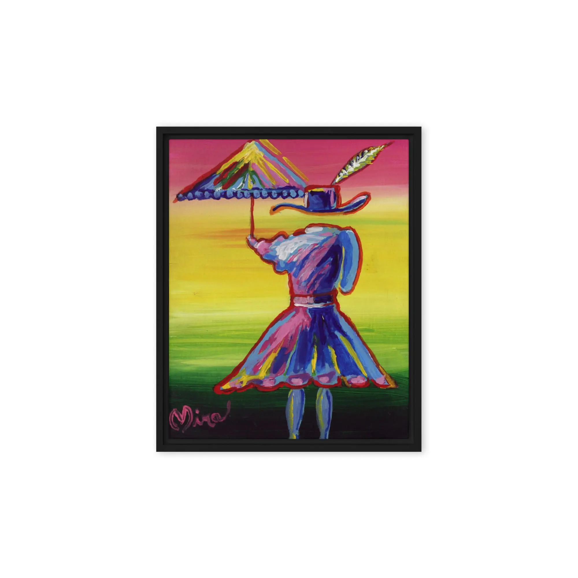 Umbrella Girl (Framed/Unframed Canvas) by Juan Mira (8x10) 2 Umbrella Girl (Framed/Unframed Canvas) by Juan Mira (8x10) - Image 2