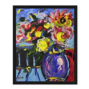 "Blooming Purple Vase" (Framed/Unframed Canvas) by Juan Mira (8x10)