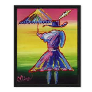 Umbrella Girl (Framed/Unframed Canvas) by Juan Mira (8x10)