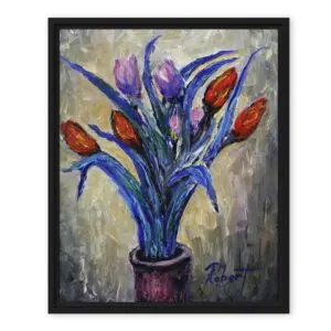 "Red and Purple Tulips" (Framed/Unframed Canvas) by Robert MacDonald (8x10)