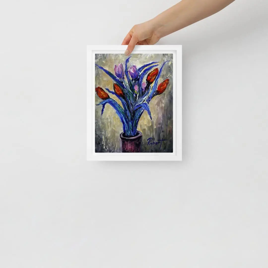 "Red and Purple Tulips" (Framed/Unframed Canvas) by Robert MacDonald (8x10) 2 "Red and Purple Tulips" (Framed/Unframed Canvas) by Robert MacDonald (8x10) - Image 2
