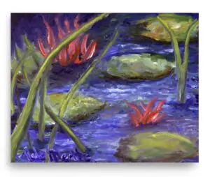 "Lily Pond at Dusk" Fine Art Print by Andre de Monte