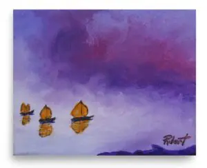 "Sailboats at Sea" Fine Art Print by Robert MacDonald