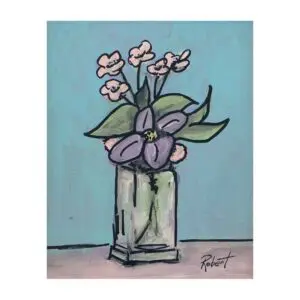 "Pastel Flowers in Glass Vase" Fine Art Print by Robert MacDonald