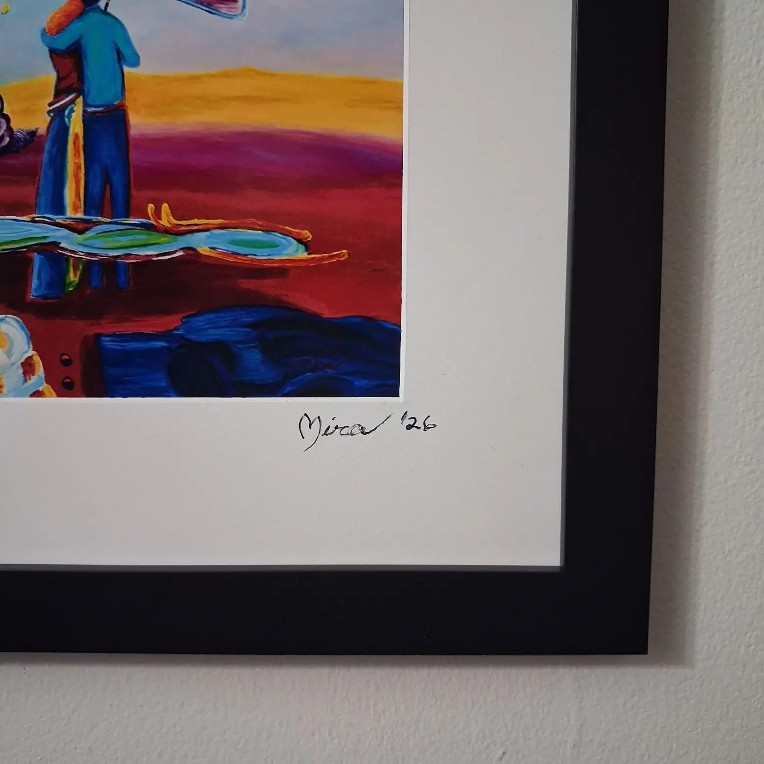 Umbrella Couple After Peter Max New Moon Pop Art Print Signed Mira COA 3 Umbrella Couple After Peter Max New Moon Pop Art Print Signed Mira COA - Image 3