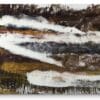 An abstract canvas print featuring earthy browns and yellows, accented by white streaks that add contrast and motion.