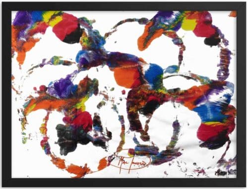 "Color Rounds Left" (Abstract Framed Art Print) by Robert MacDonald