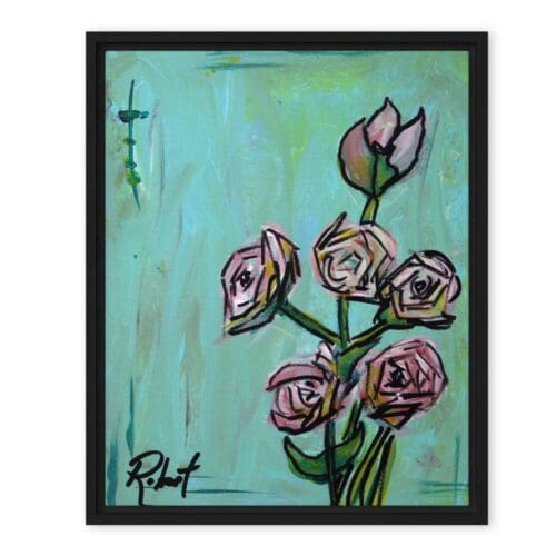 "Pink Roses" (Framed/Unframed Canvas) by Robert MacDonald (8x10)