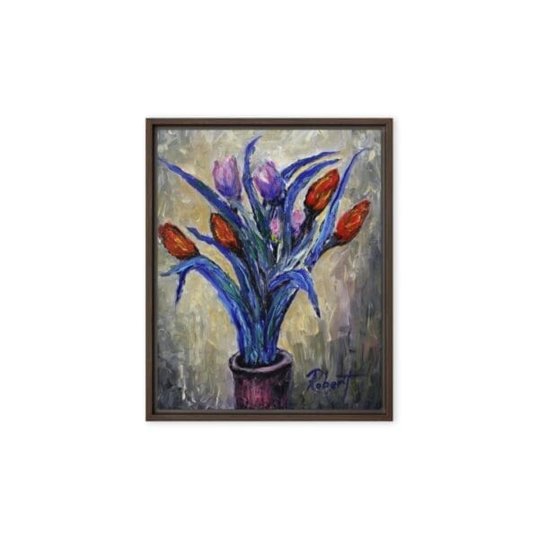 "Red and Purple Tulips" (Framed/Unframed Canvas) by Robert MacDonald (8x10) - Image 5