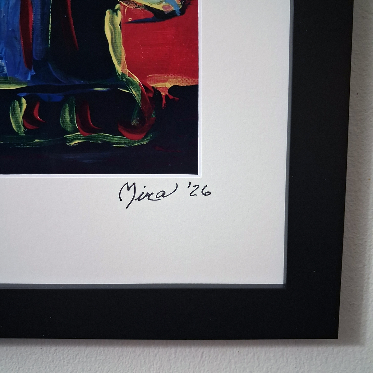 Abstract Flowers After Peter Max Print from Original Painting by Mira Signed COA 3 Abstract Flowers After Peter Max Print from Original Painting by Mira Signed COA - Image 3