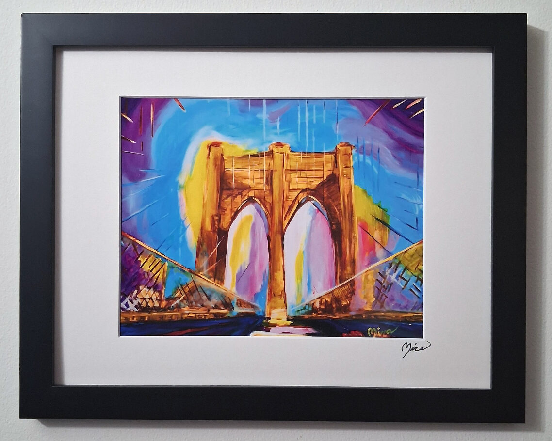 Brooklyn Bridge Color Passages After Peter Max Print Signed Mira Framed COA 1 Brooklyn Bridge Color Passages After Peter Max Print Signed Mira Framed COA
