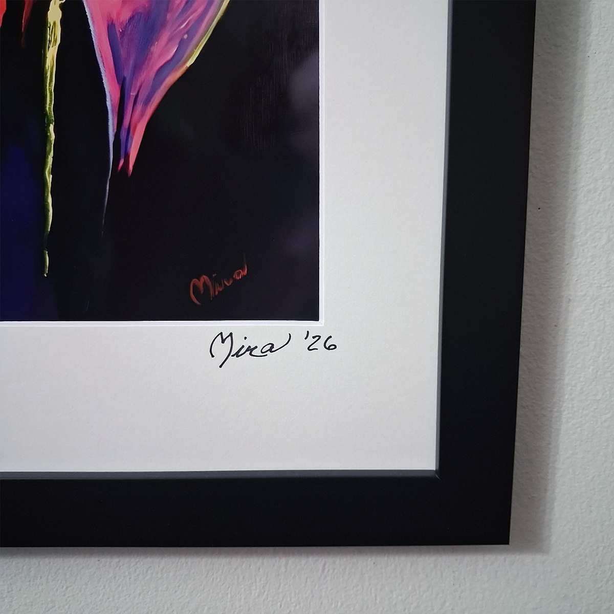 Galactic Angel with Heart After Peter Max Pop Art Print Signed Mira Framed COA 3 Galactic Angel with Heart After Peter Max Pop Art Print Signed Mira Framed COA - Image 3