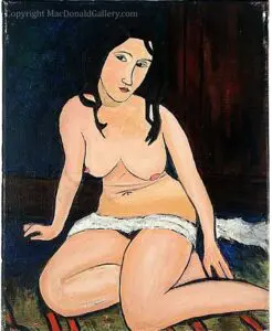 Modigliani Oil Painting Sitting Nude 2002 Europe by Artist Robert MacDonald