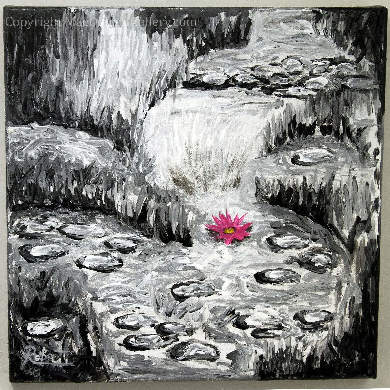 Monet Water Lilies in Black and White