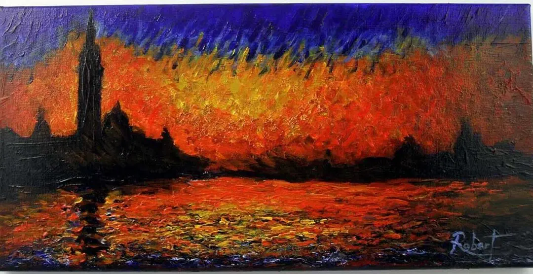 “Monet San Giorgio Maggiore by Twilight Venice” by Robert MacDonald