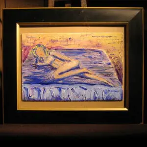 Slider La femme sur le lit bleuatre | MacDonald Gallery