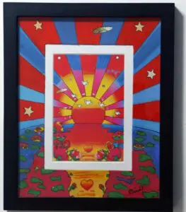New Peter Max Artwork "Sunrise" 1 Sunrise by Peter Max and Juan Mira 1 e1731392988993 | MacDonald Gallery