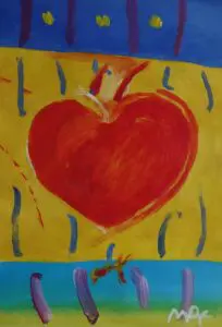 Peter Max fake heart | MacDonald Gallery