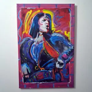 Mick Jagger After Peter Max by Juan Mira on wall | MacDonald Gallery