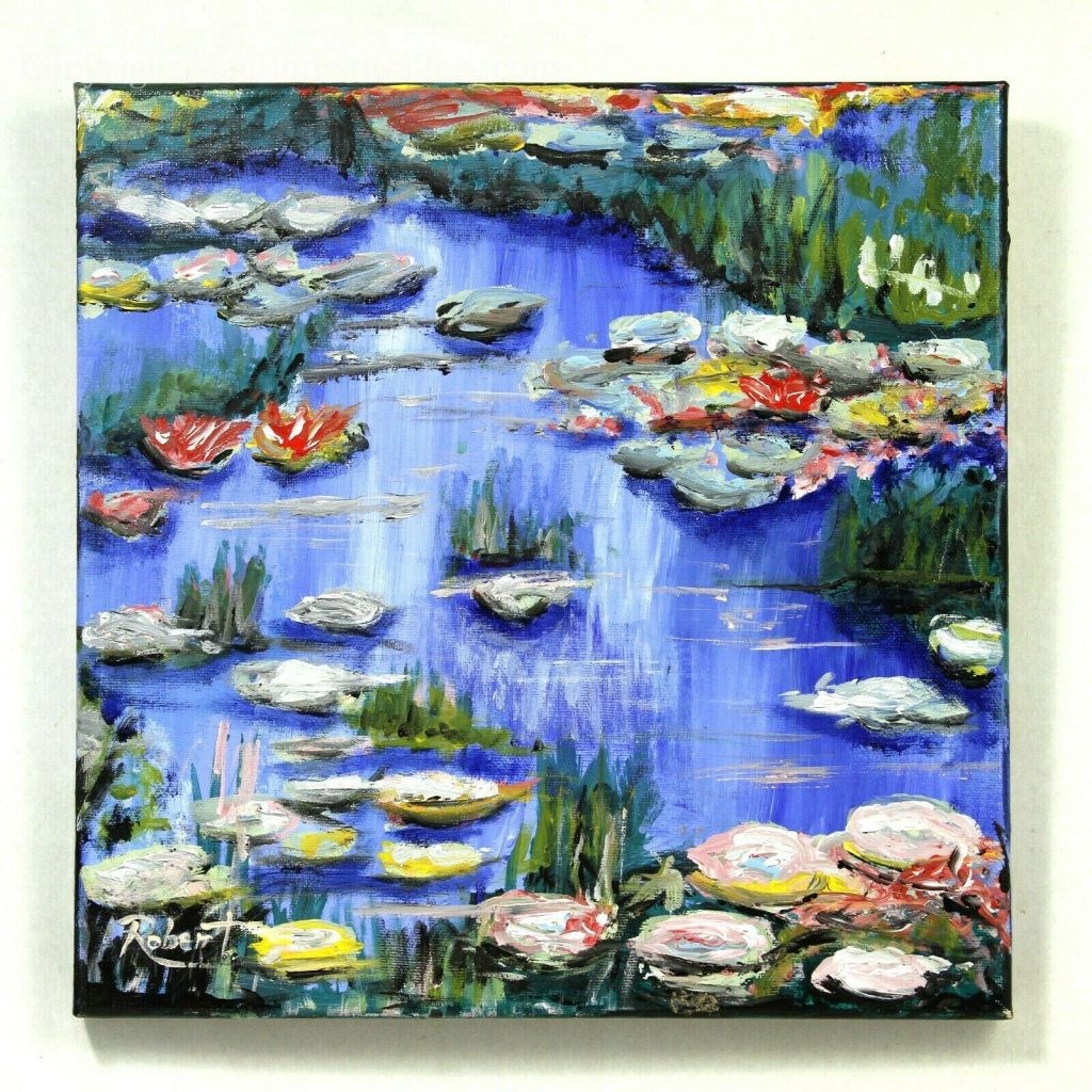 Burst of Colour Lily Pond after Monet by Artist Robert MacDonald
