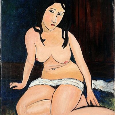 Modigliani Oil Painting Sitting Nude 2002 Europe by Artist Robert MacDonald