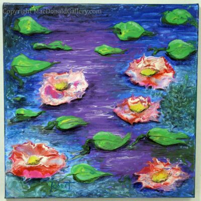 Monet Blown Lily Pond Painting by artist Robert MacDonald