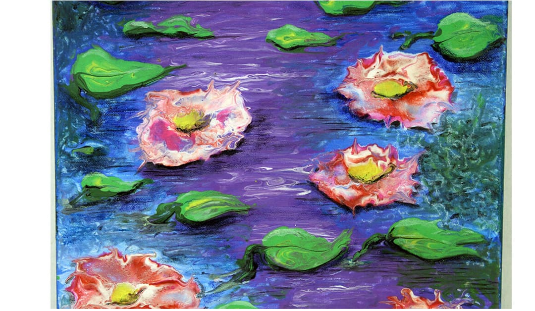 Monet Blown Lily Pond Painting