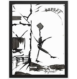 Anna is an abstract painting of a model named "Anna." It presents a striking and bold composition, capturing an edgy and modern aesthetic.