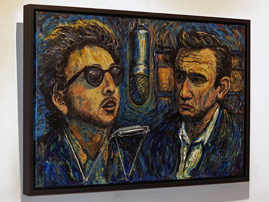 Times of Change is a mesmerizing abstract painting that captures the tumultuous energy of transformation through its vivid color palette and dynamic composition. The canvas is a vibrant explosion of blue, red, purple, yellow, and fuchsia, each hue contributing to a sense of movement and emotional intensity.